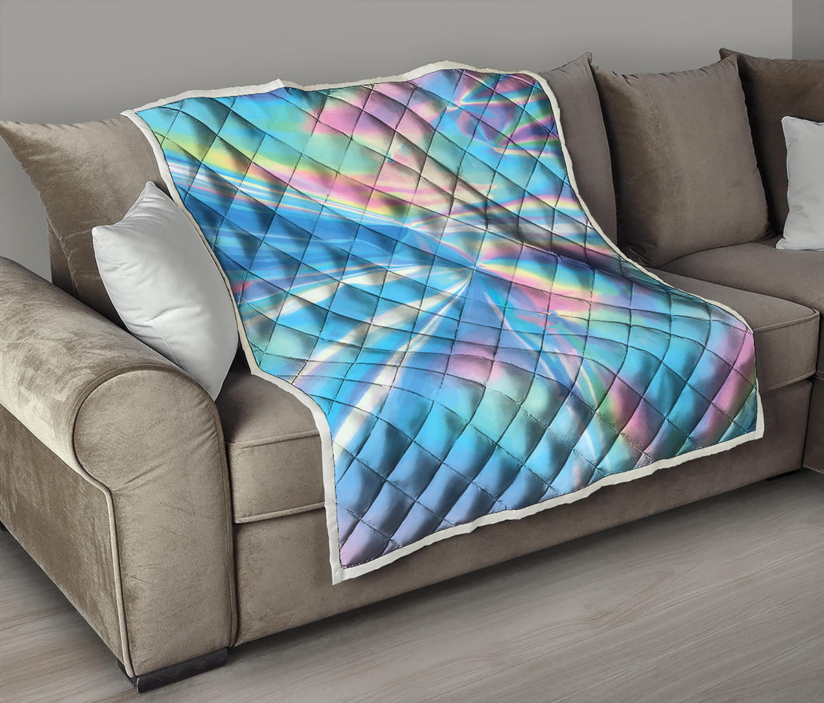 Blue Holographic Print Quilt
