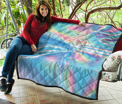 Blue Holographic Print Quilt