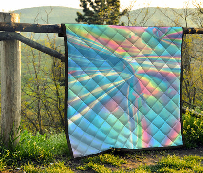 Blue Holographic Print Quilt