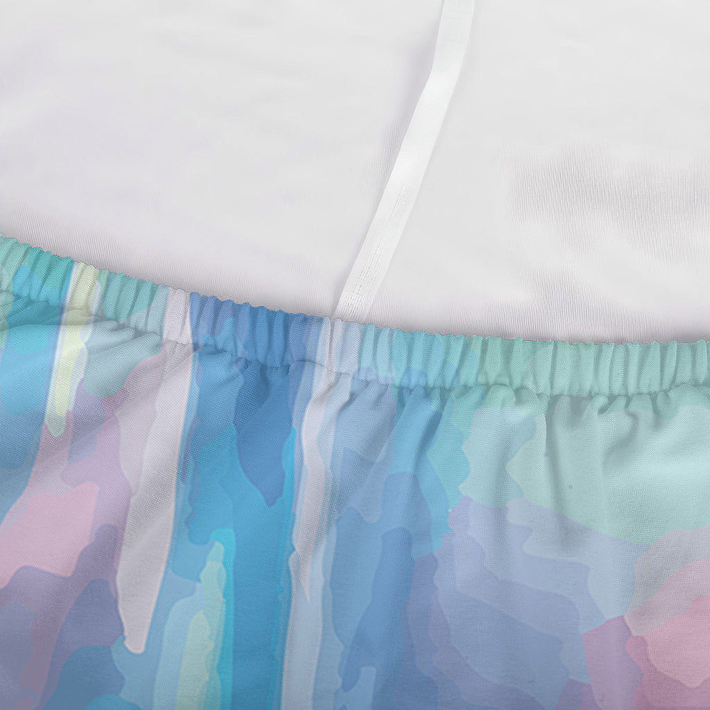 Blue Holographic Print Sofa Cover