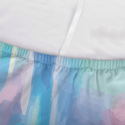 Blue Holographic Print Sofa Cover