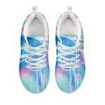 Blue Holographic Print White Sneakers