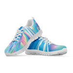 Blue Holographic Print White Sneakers