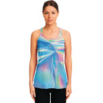 Blue Holographic Print Women's Racerback Tank Top