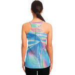 Blue Holographic Print Women's Racerback Tank Top