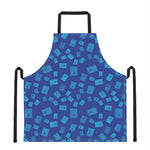 Blue Holy Bible Pattern Print Apron