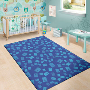 Blue Holy Bible Pattern Print Area Rug