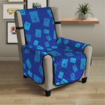 Blue Holy Bible Pattern Print Armchair Protector