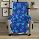 Blue Holy Bible Pattern Print Armchair Protector