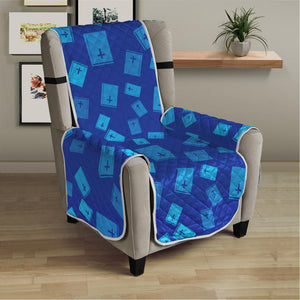 Blue Holy Bible Pattern Print Armchair Protector