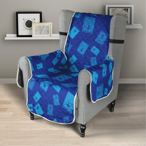 Blue Holy Bible Pattern Print Armchair Protector