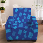 Blue Holy Bible Pattern Print Armchair Slipcover