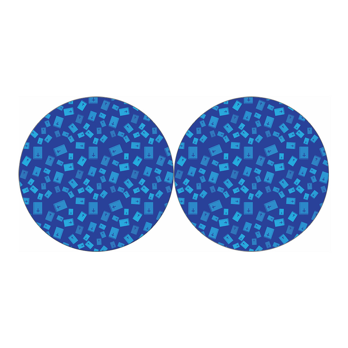 Blue Holy Bible Pattern Print Car Coasters