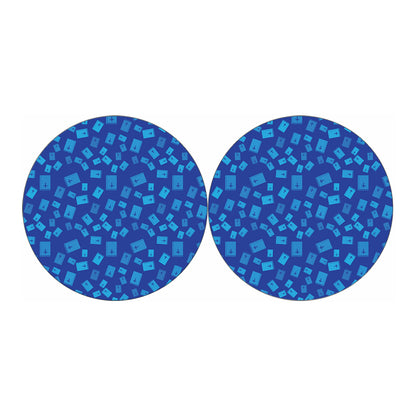 Blue Holy Bible Pattern Print Car Coasters