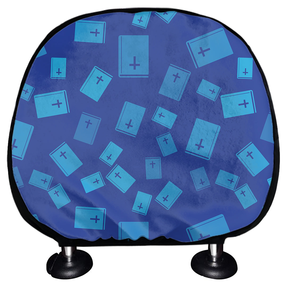 Blue Holy Bible Pattern Print Car Headrest Covers