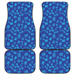 Blue Holy Bible Pattern Print Front and Back Car Floor Mats