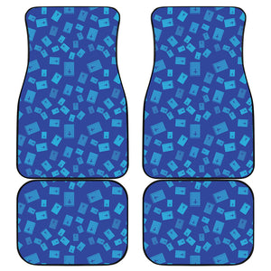 Blue Holy Bible Pattern Print Front and Back Car Floor Mats