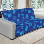 Blue Holy Bible Pattern Print Futon Protector