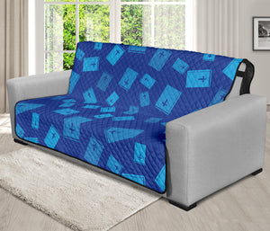 Blue Holy Bible Pattern Print Futon Protector