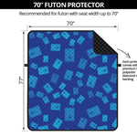 Blue Holy Bible Pattern Print Futon Protector