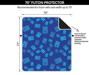 Blue Holy Bible Pattern Print Futon Protector