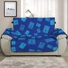 Blue Holy Bible Pattern Print Half Sofa Protector