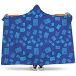 Blue Holy Bible Pattern Print Hooded Blanket