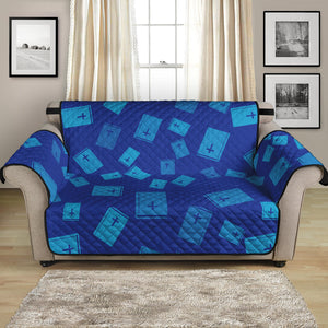 Blue Holy Bible Pattern Print Loveseat Protector