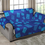 Blue Holy Bible Pattern Print Loveseat Protector