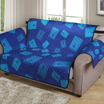 Blue Holy Bible Pattern Print Loveseat Protector