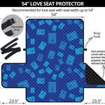 Blue Holy Bible Pattern Print Loveseat Protector