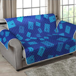 Blue Holy Bible Pattern Print Loveseat Protector