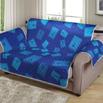 Blue Holy Bible Pattern Print Loveseat Protector