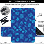 Blue Holy Bible Pattern Print Loveseat Protector