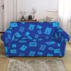 Blue Holy Bible Pattern Print Loveseat Slipcover