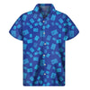 Blue Holy Bible Pattern Print Men's Short Sleeve Shirt