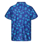 Blue Holy Bible Pattern Print Men's Short Sleeve Shirt