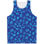 Blue Holy Bible Pattern Print Men's Tank Top