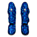 Blue Holy Bible Pattern Print Muay Thai Shin Guards