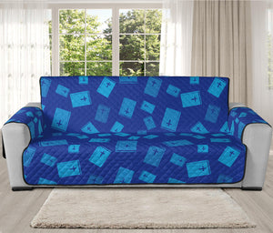 Blue Holy Bible Pattern Print Oversized Sofa Protector