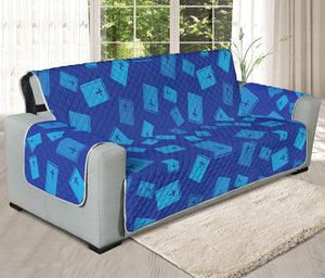 Blue Holy Bible Pattern Print Oversized Sofa Protector