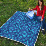 Blue Holy Bible Pattern Print Quilt