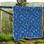 Blue Holy Bible Pattern Print Quilt