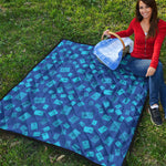 Blue Holy Bible Pattern Print Quilt