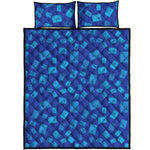 Blue Holy Bible Pattern Print Quilt Bed Set