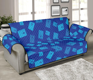 Blue Holy Bible Pattern Print Sofa Protector