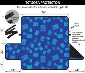 Blue Holy Bible Pattern Print Sofa Protector