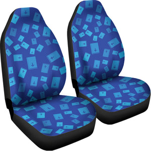 Blue Holy Bible Pattern Print Universal Fit Car Seat Covers