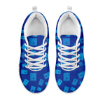 Blue Holy Bible Pattern Print White Sneakers