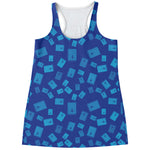 Blue Holy Bible Pattern Print Women's Racerback Tank Top